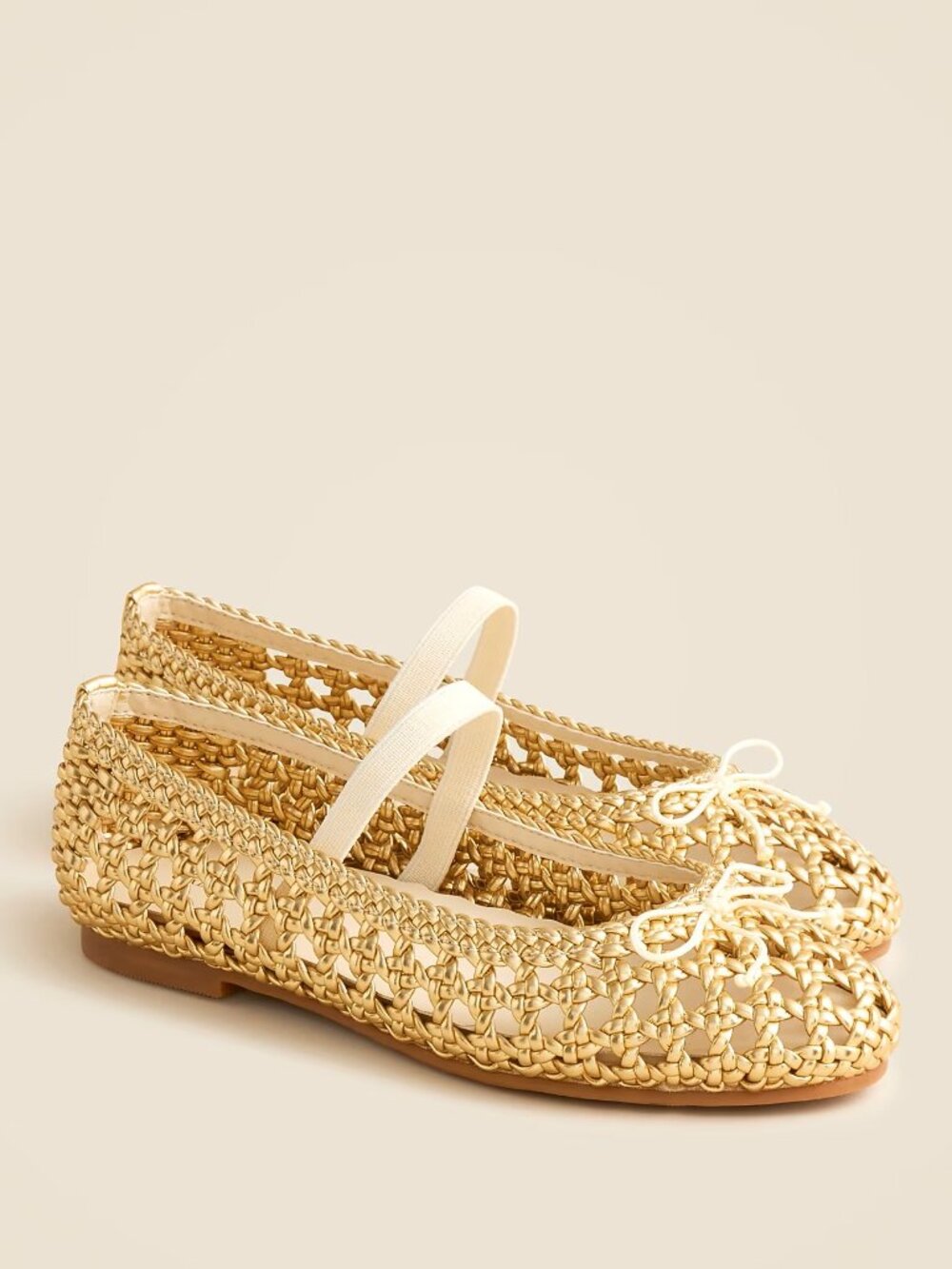 Crew crewcuts Girls Basketweave Ballet Flat 12 Mary Jane Gold CJ095